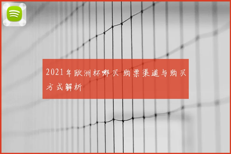 2021年欧洲杯哪买 购票渠道与购买方式解析